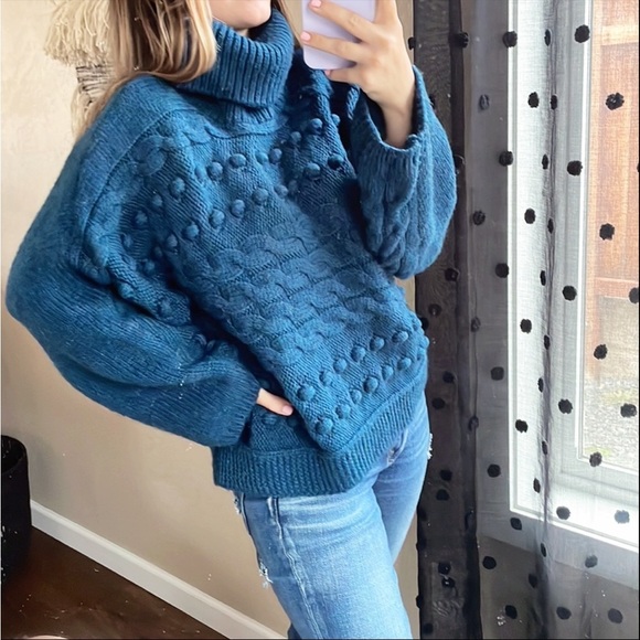 M&S Collection Dot Knit‎ Blue Sweater - Picture 2 of 13